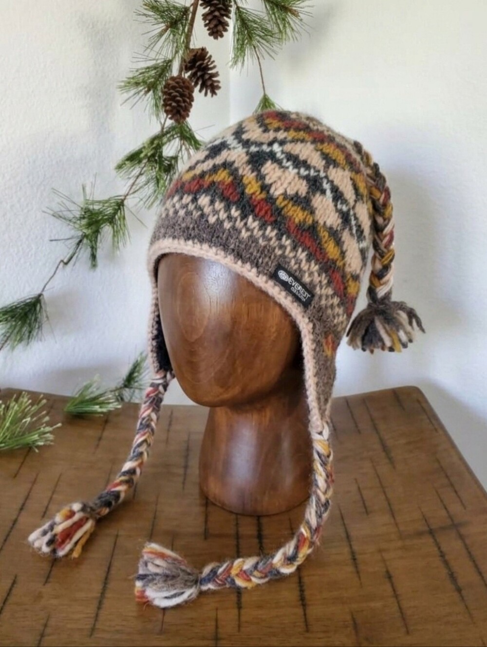 Everest Designs Nepal Sherpa Wool Earflap Beanie Hat Fleece Lined Winter Unisex